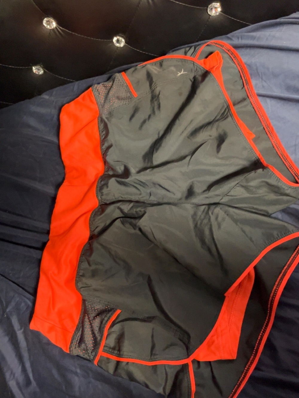 Danskin Now Black Athletic Shorts with Red Trim